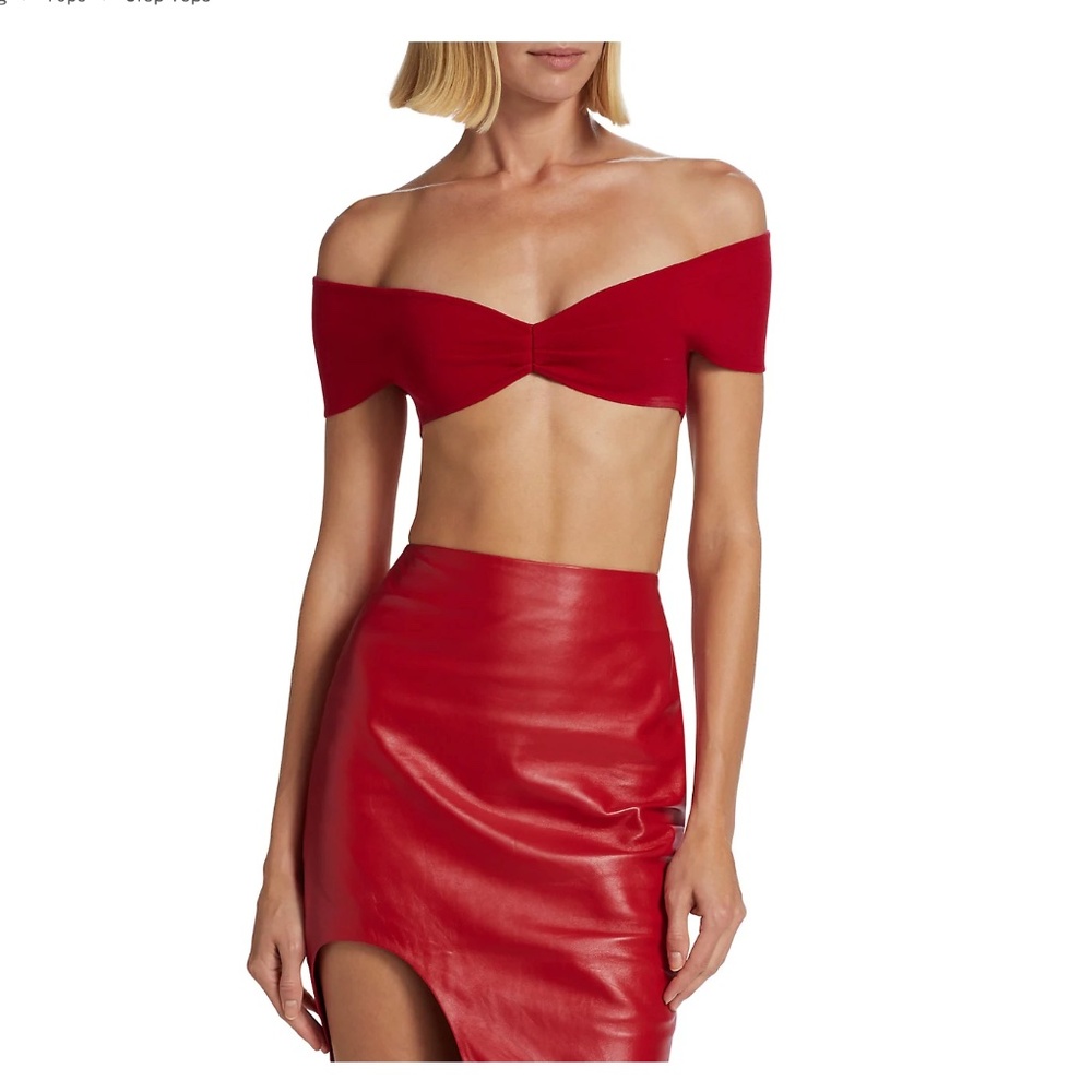 Zeynep Arcay red knit cropped top NWT Sz US4